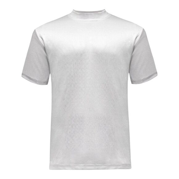 BAGAZIO MEN'S SOLID WHITE CREW NECK TEE WITH RIBBED COLLAR AND SLEEVE. BM1145 - Picture 2 of 4